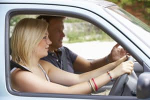 Teenage girl learning to drive Teenage girl learning to drive