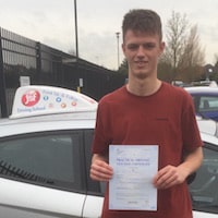 Joe Harrison – Jim #3 200 Joe Harrison proudly holding his practical driving test pass certificate