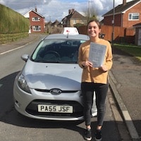Connie Fuller – Jim #3 200 Connie Fuller proudly holder her practical test certificate after passing with JSF Driving School