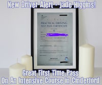 Image celebrating Jade Higgins Driving Test Pass Certificate